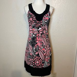 Ladies pink, black and white Wrapper dress